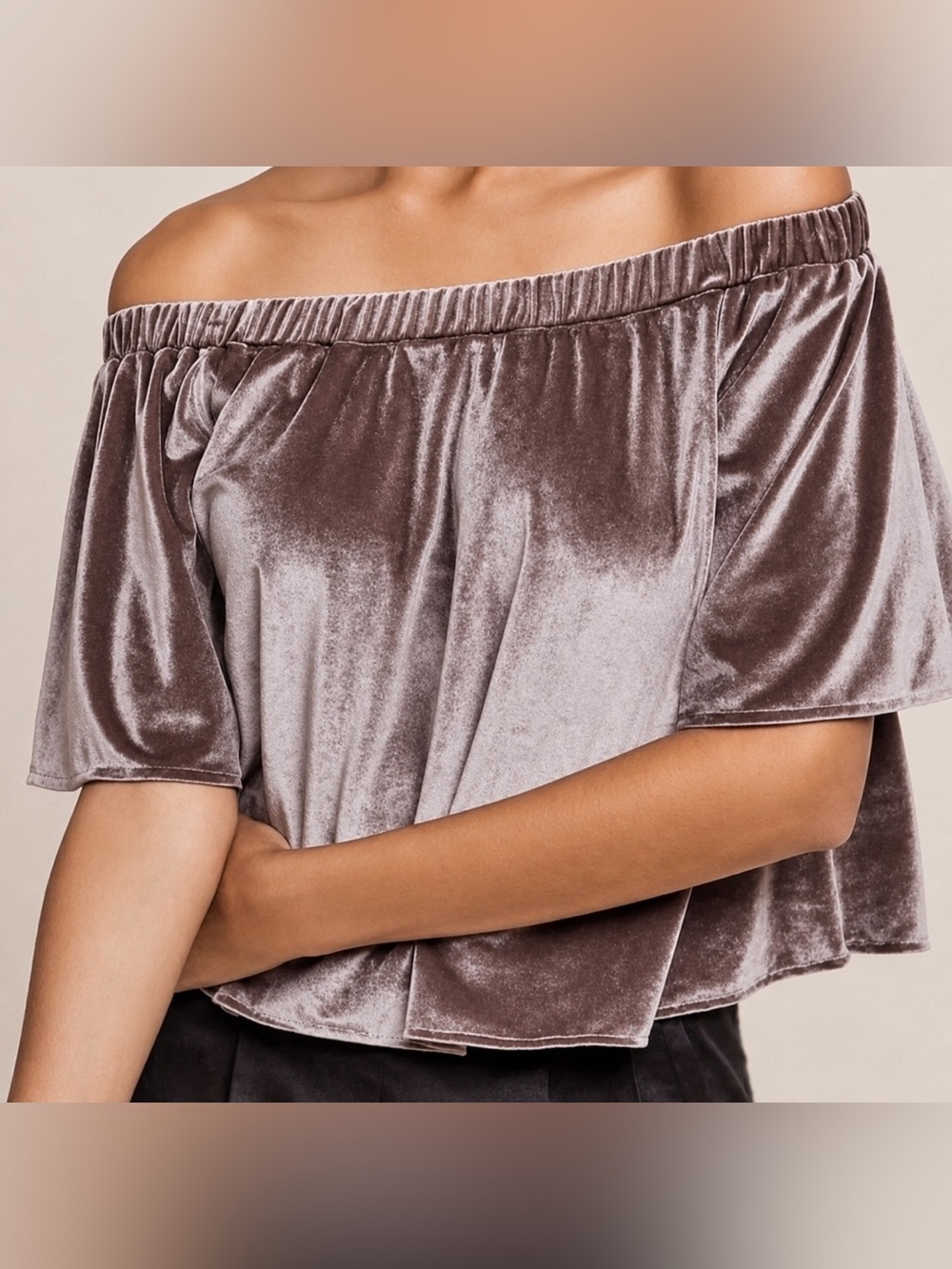 Sunday in Brooklyn velvet off the shoulder top, medium